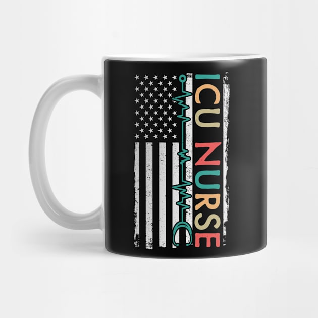 ICU Nurse American Flag by White Martian